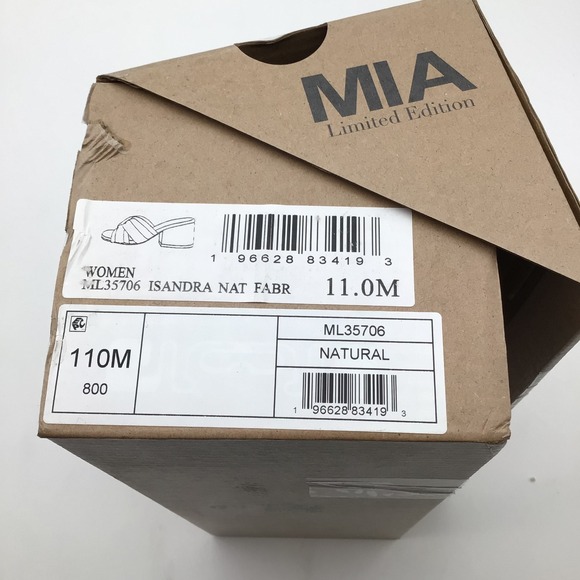 MIA Womens Isandra Natural Fabric Espadrille Wedge Slide Sandals Size 11M NEW - Picture 6 of 6